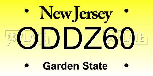 ODDZ60 New Jersey License Plate