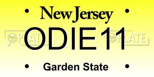 ODIE11 New Jersey License Plate
