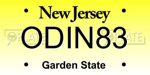 ODIN83 New Jersey License Plate