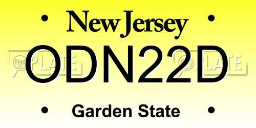 ODN22D New Jersey License Plate