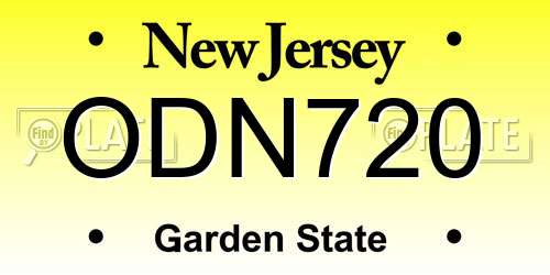 ODN720 New Jersey License Plate