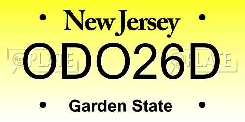 ODO26D New Jersey License Plate