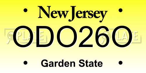 ODO26O New Jersey License Plate