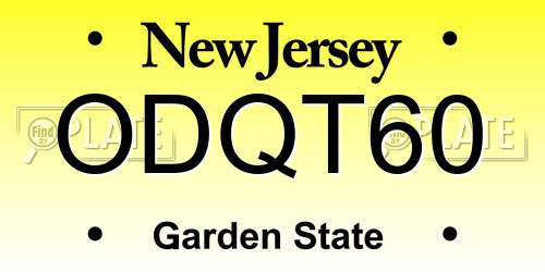 ODQT60 New Jersey License Plate