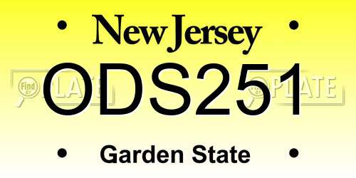 ODS251 New Jersey License Plate
