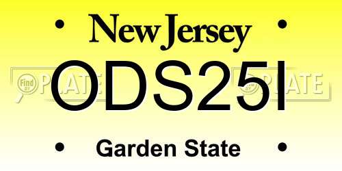 ODS25I New Jersey License Plate