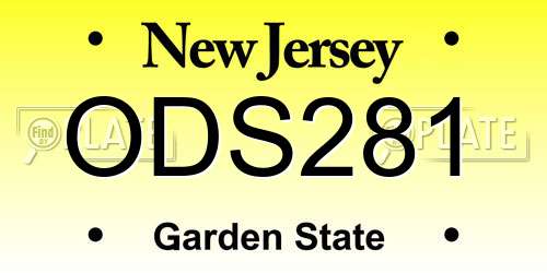 ODS281 New Jersey License Plate