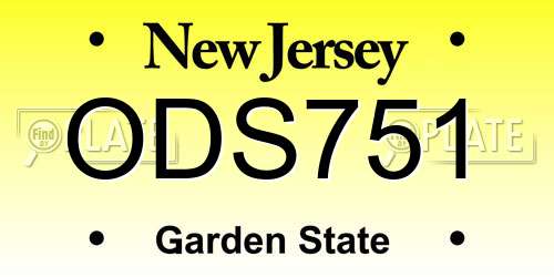 ODS751 New Jersey License Plate