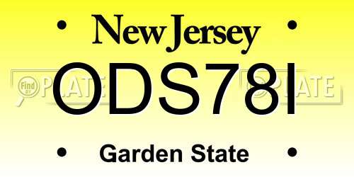 ODS78I New Jersey License Plate