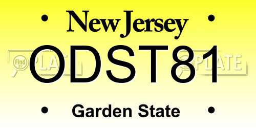 ODST81 New Jersey License Plate
