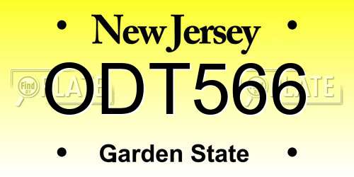 ODT566 New Jersey License Plate