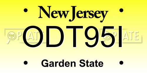 ODT95I New Jersey License Plate