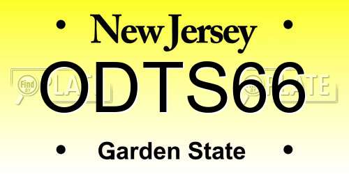ODTS66 New Jersey License Plate
