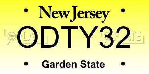 ODTY32 New Jersey License Plate