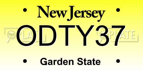 ODTY37 New Jersey License Plate