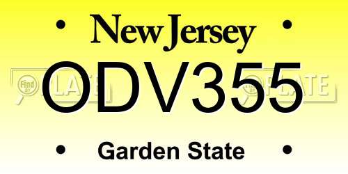ODV355 New Jersey License Plate