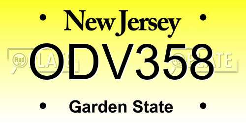 ODV358 New Jersey License Plate