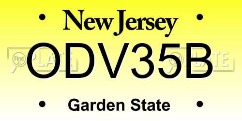 ODV35B New Jersey License Plate