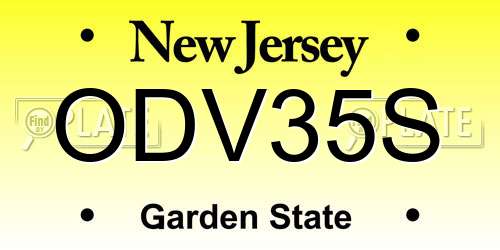 ODV35S New Jersey License Plate