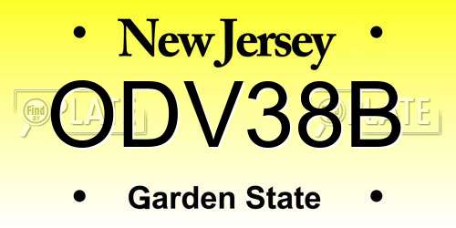 ODV38B New Jersey License Plate