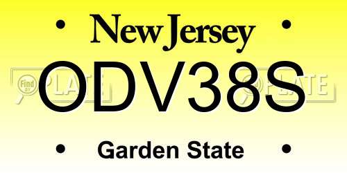 ODV38S New Jersey License Plate