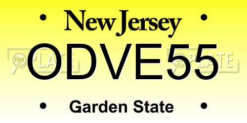ODVE55 New Jersey License Plate