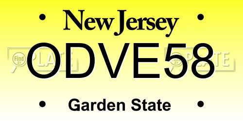 ODVE58 New Jersey License Plate
