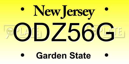 ODZ56G New Jersey License Plate
