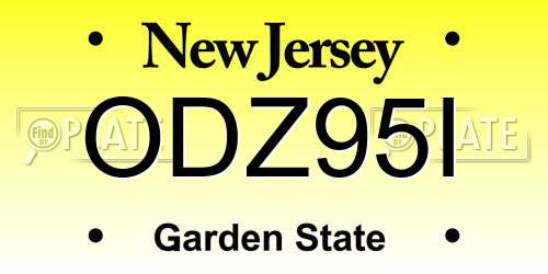 ODZ95I New Jersey License Plate