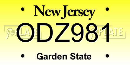 ODZ981 New Jersey License Plate