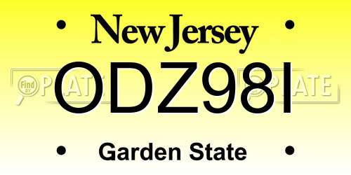 ODZ98I New Jersey License Plate