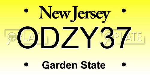 ODZY37 New Jersey License Plate