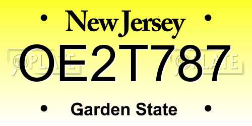 OE2T787 New Jersey License Plate