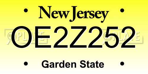 OE2Z252 New Jersey License Plate