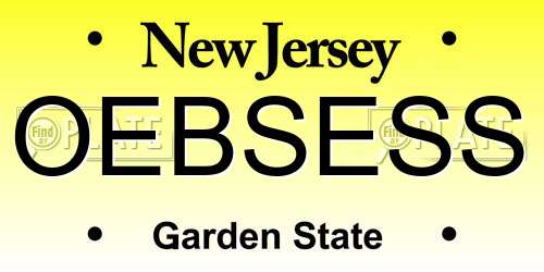 OEBSESS New Jersey License Plate