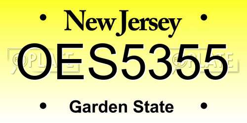 OES5355 New Jersey License Plate
