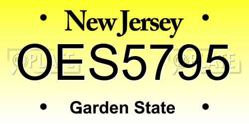 OES5795 New Jersey License Plate