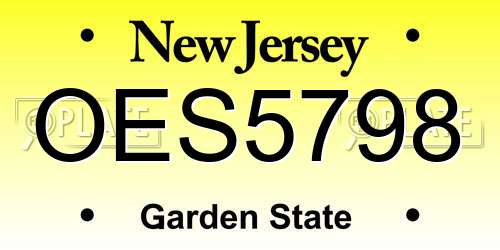 OES5798 New Jersey License Plate