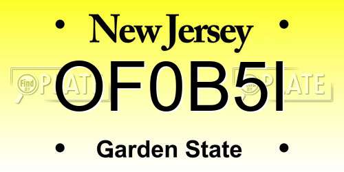 OF0B5I New Jersey License Plate