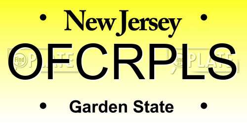 OFCRPLS New Jersey License Plate