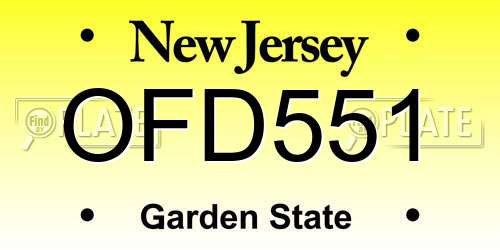 OFD551 New Jersey License Plate