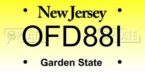 OFD88I New Jersey License Plate