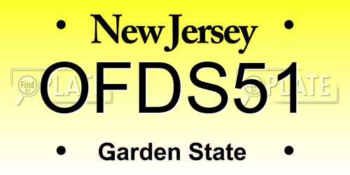 OFDS51 New Jersey License Plate