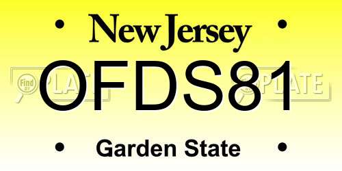 OFDS81 New Jersey License Plate