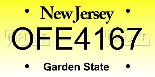 OFE4167 New Jersey License Plate