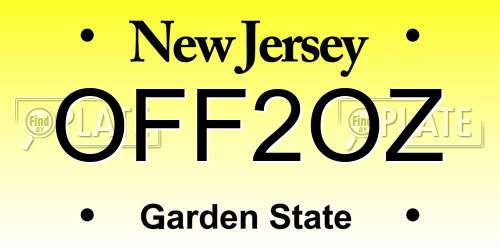 OFF2OZ New Jersey License Plate