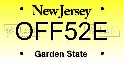 OFF52E New Jersey License Plate