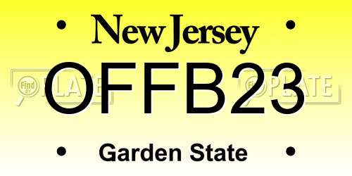 OFFB23 New Jersey License Plate