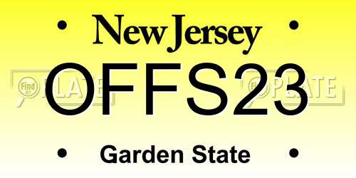 OFFS23 New Jersey License Plate