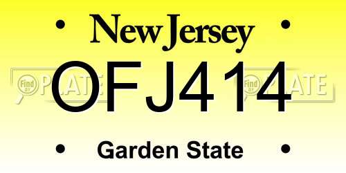 OFJ414 New Jersey License Plate